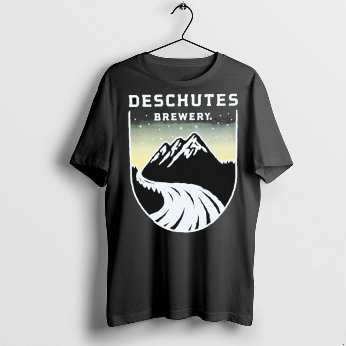 Premium Deschutes Brewery Sunset Badge Mountain T Shirts