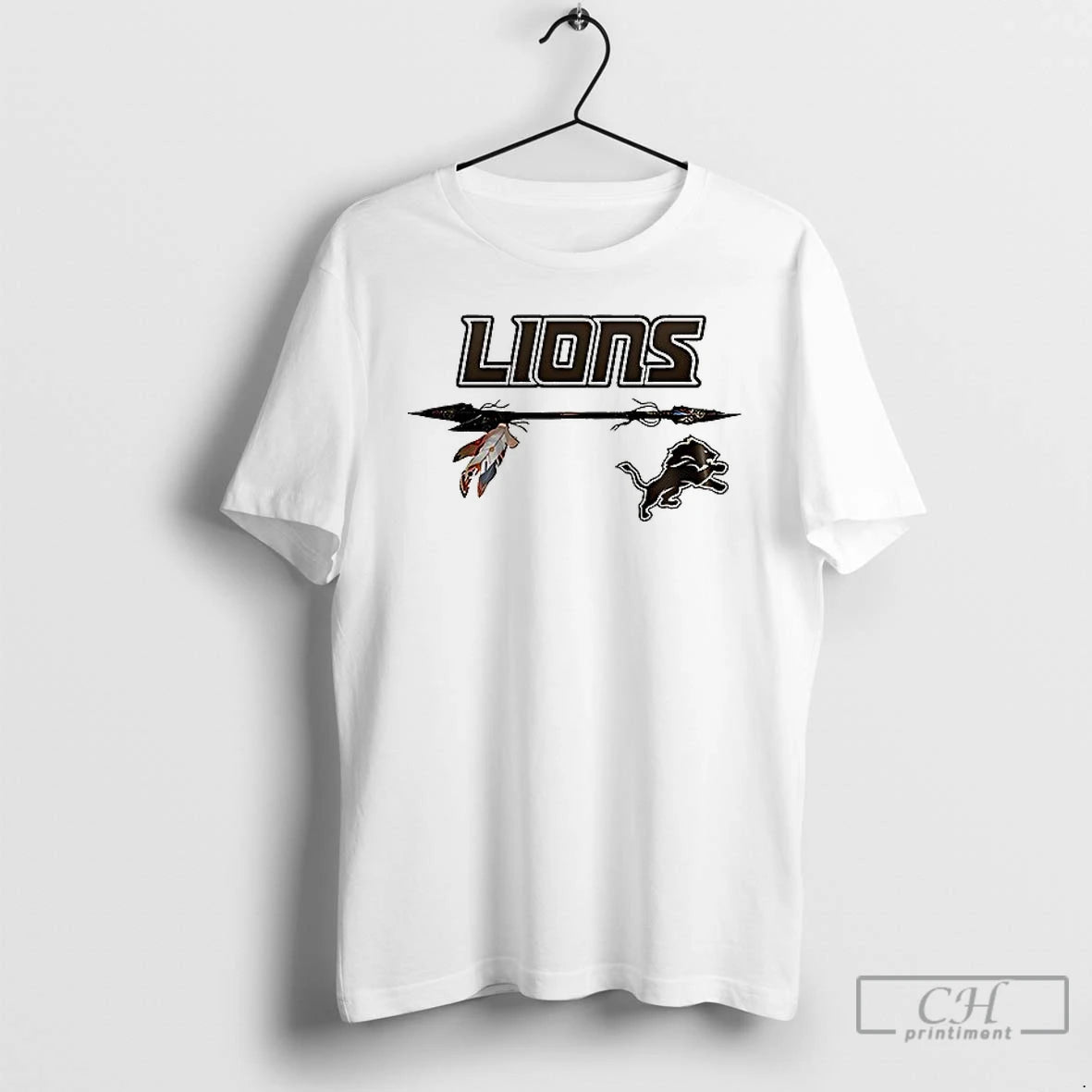 Premium Detroit Lions X Native American Heritage 1 Sided T Shirts