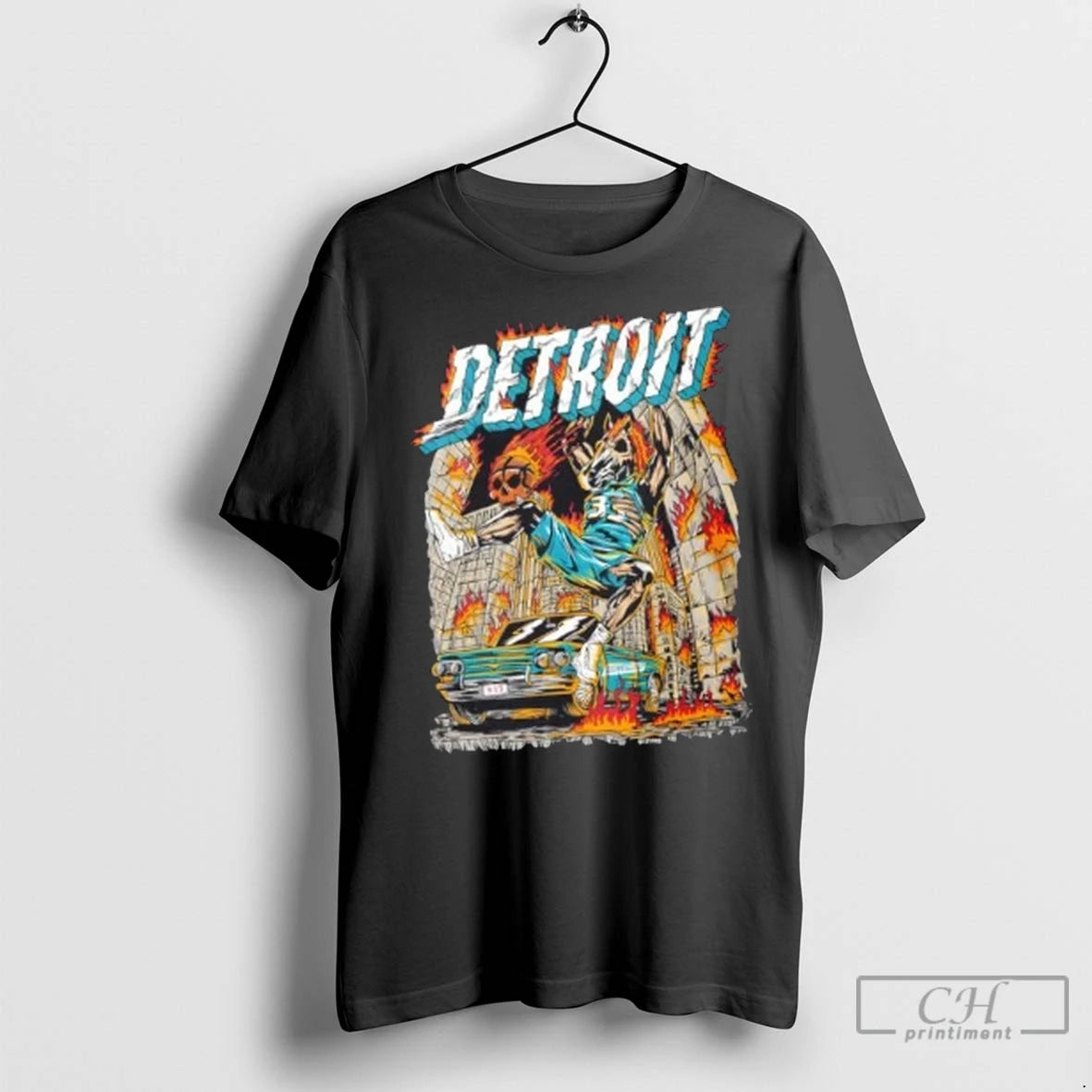 Premium Detroit Pistons Monster Dunk Halloween Skeleton