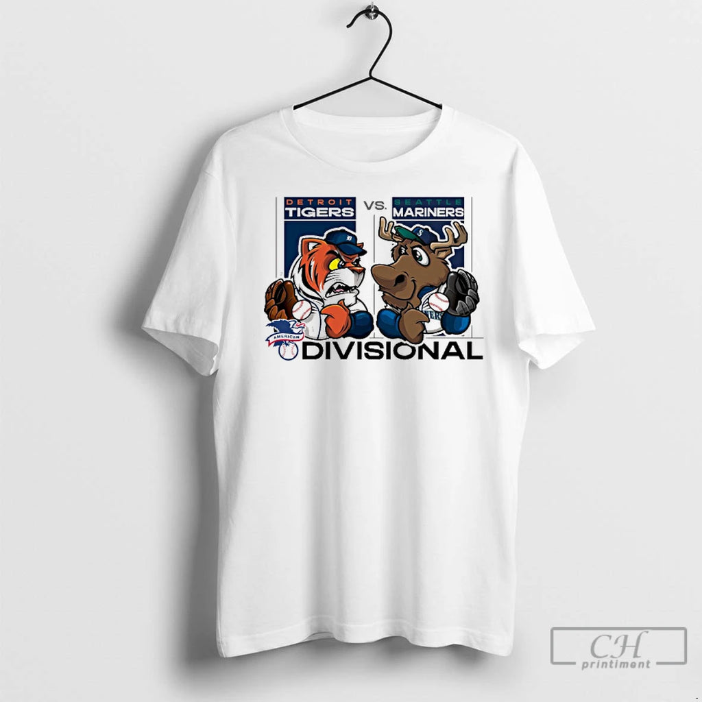 Premium Detroit Tiger Vs Seattle Mariners 2025 Mlb American League Divisional Round Mascots