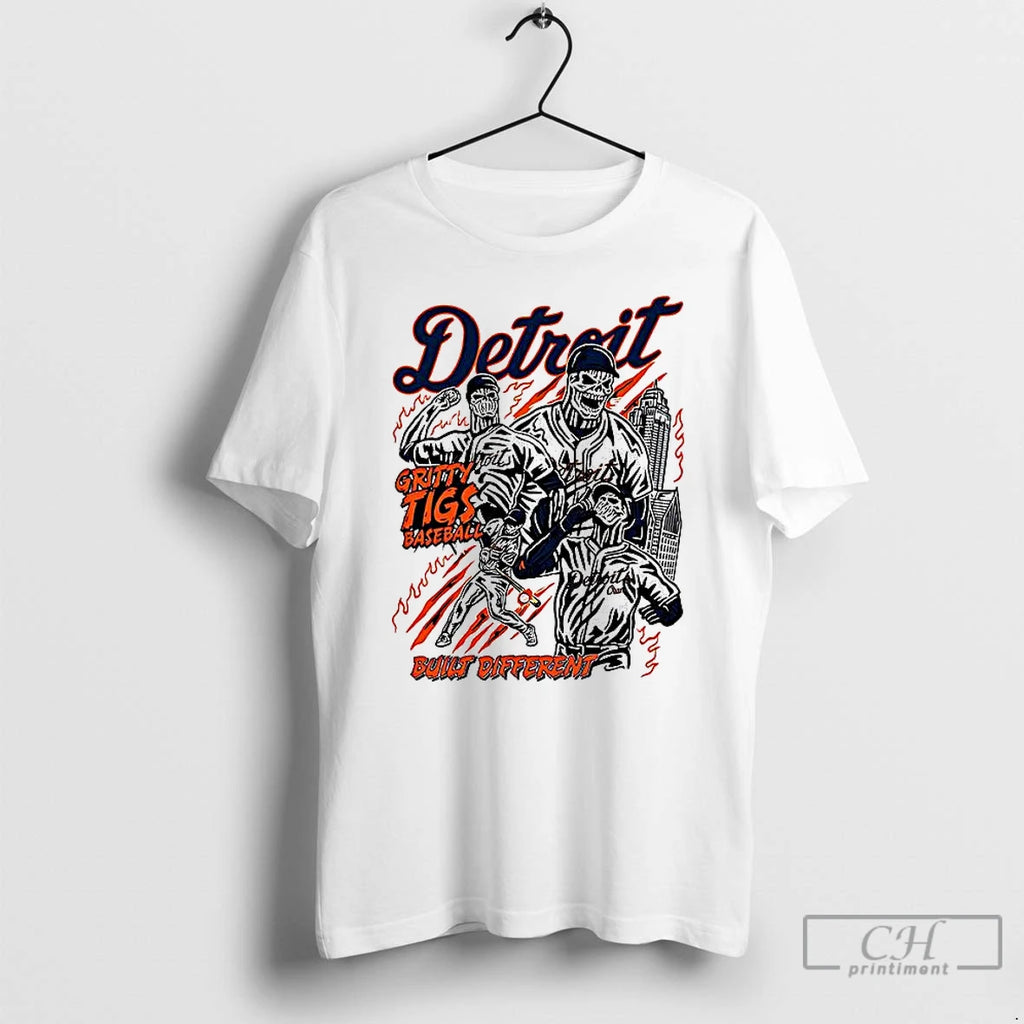 Premium Detroit Tigers Built Different Skeleton T Shirts