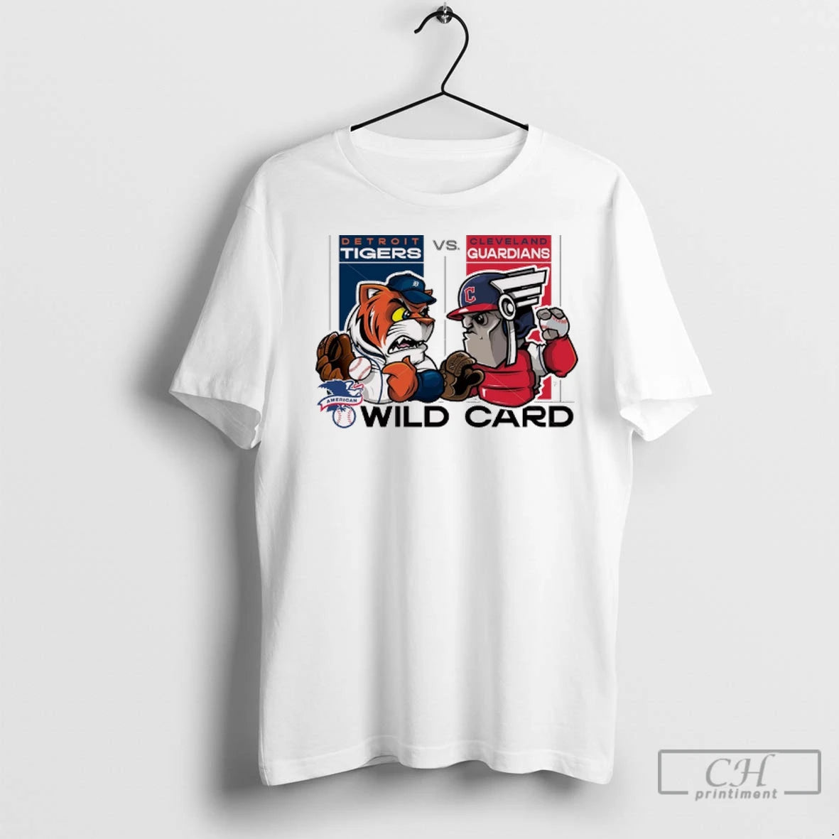 Premium Detroit Tigers Vs Cleveland Guardians 2025 Mlb American League Wild Card Mascots Graphic