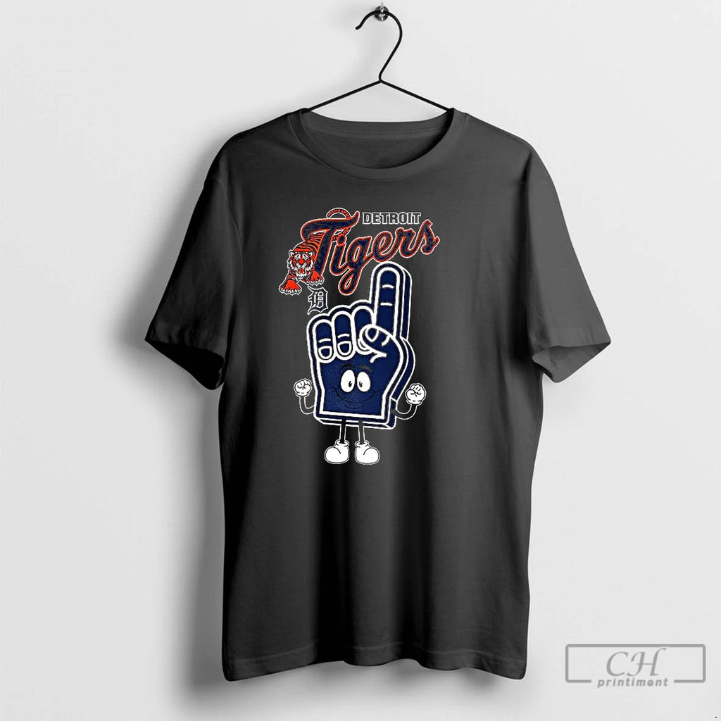 Premium Detroit Tigers Baseball Foam Finger Number 1 T Shirts