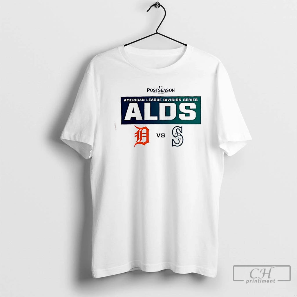 Premium Detroit Tigers Vs Seattle Mariners 2025 Postseason Mlb Alds Matchup T Shirts