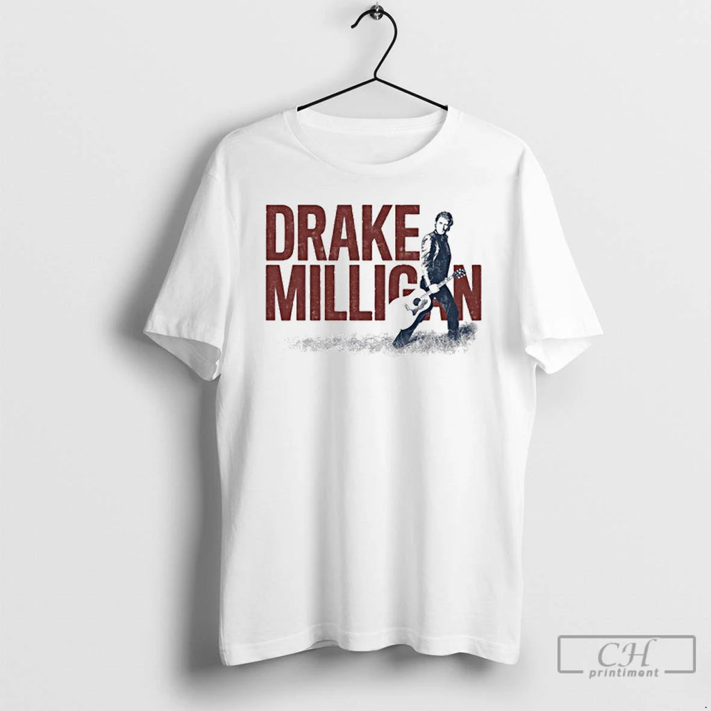 Premium Drake Milligan Silver Guitar Photo T Shirts