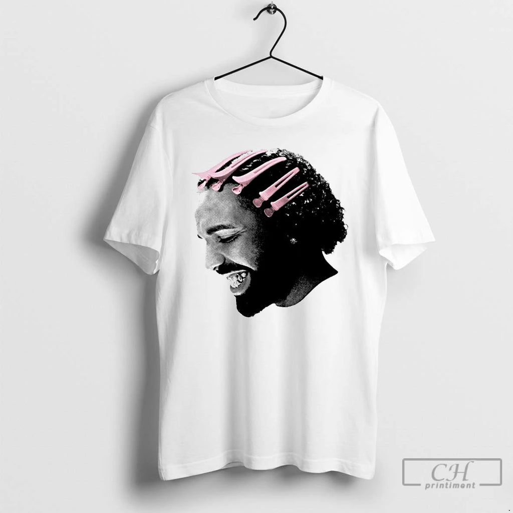Premium Drake Pink Clips Face Ornaments T Shirts