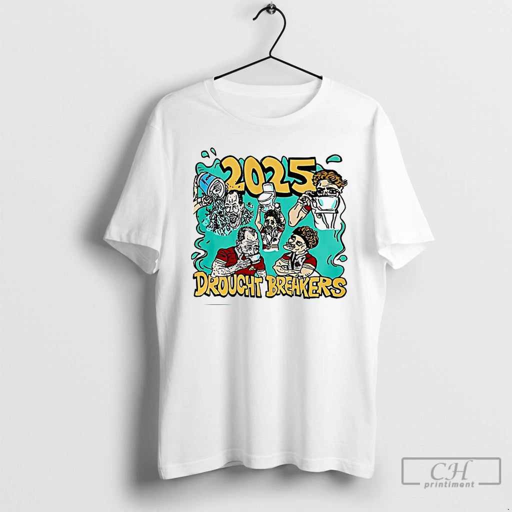 Premium Drought Breakers 2025 Badly Drawn Rugby League Cartoon T Shirts
