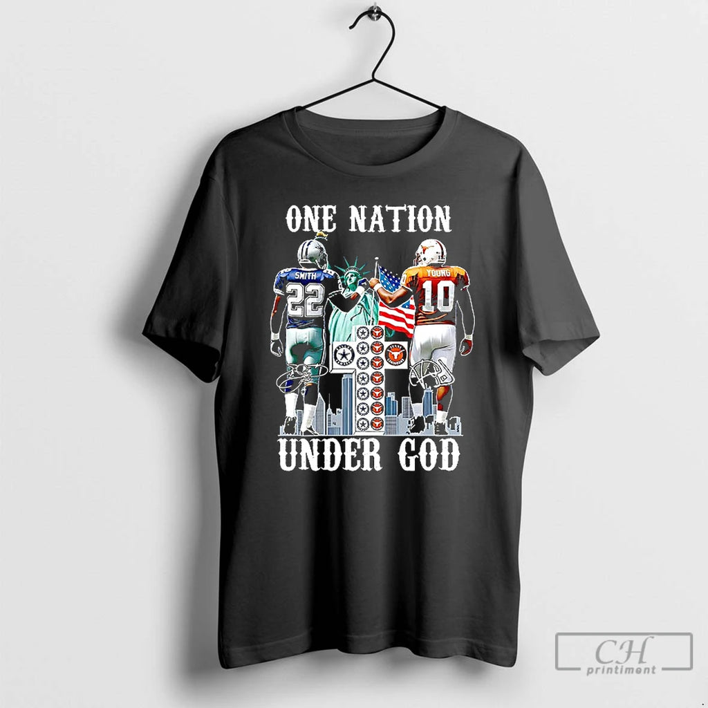 Premium Emmitt Smith Dallas Cowboys X Vince Young Texas Longhorns One Nation Under God Signatures