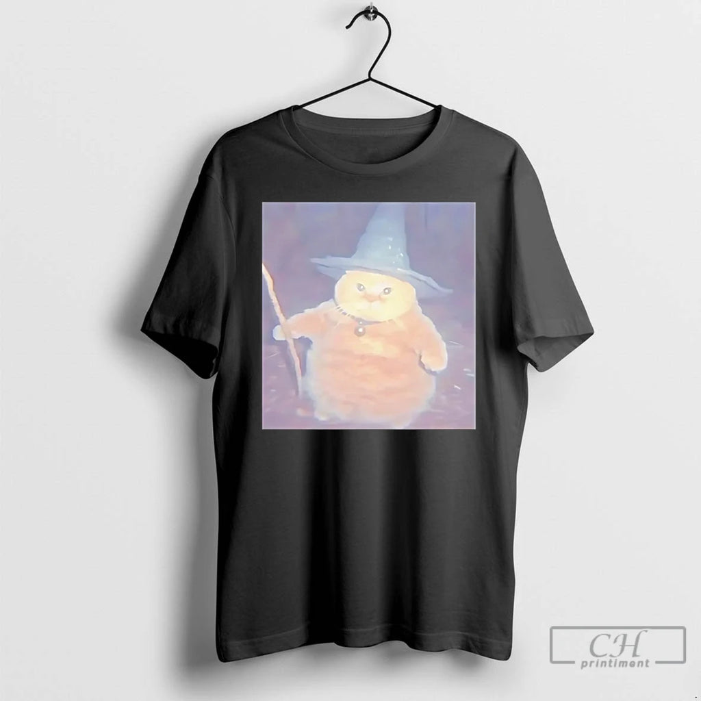 Premium Fat Wizard Cat Halloween T Shirts