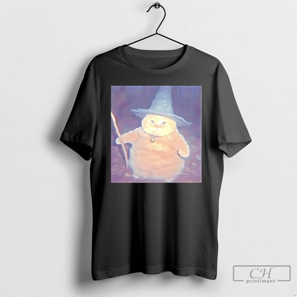 Premium Fat Cat Wizard Halloween T Shirts
