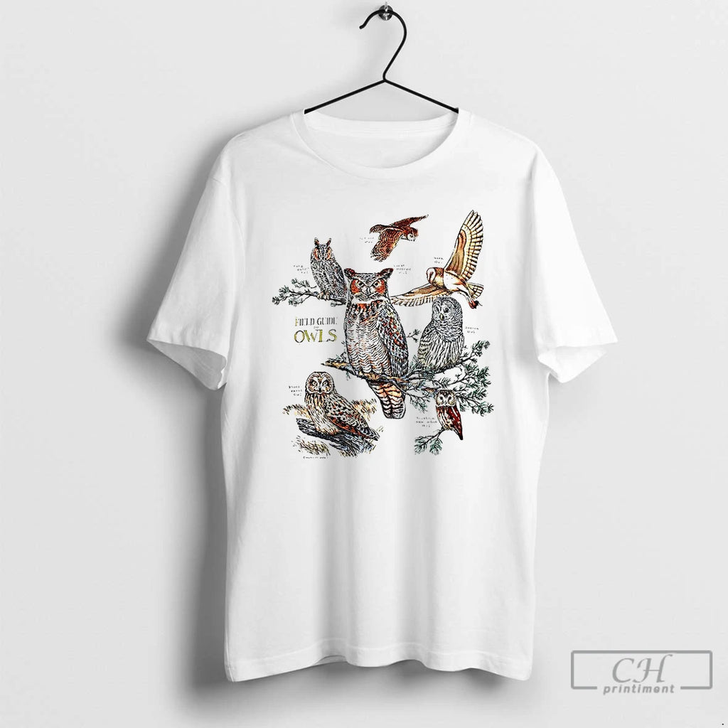 Premium Field Guide To Owls Illustration Nature T Shirts