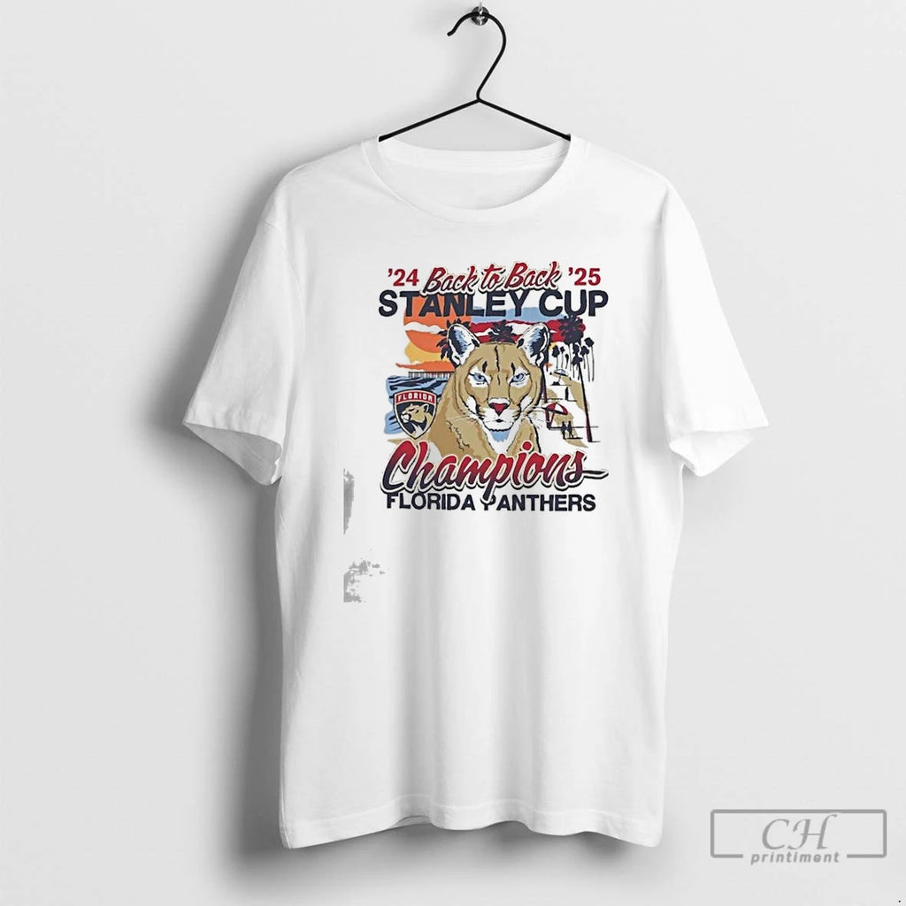 Premium Florida Panthers Back To Back Florida Sunset Franklin 2024 2025 T Shirts