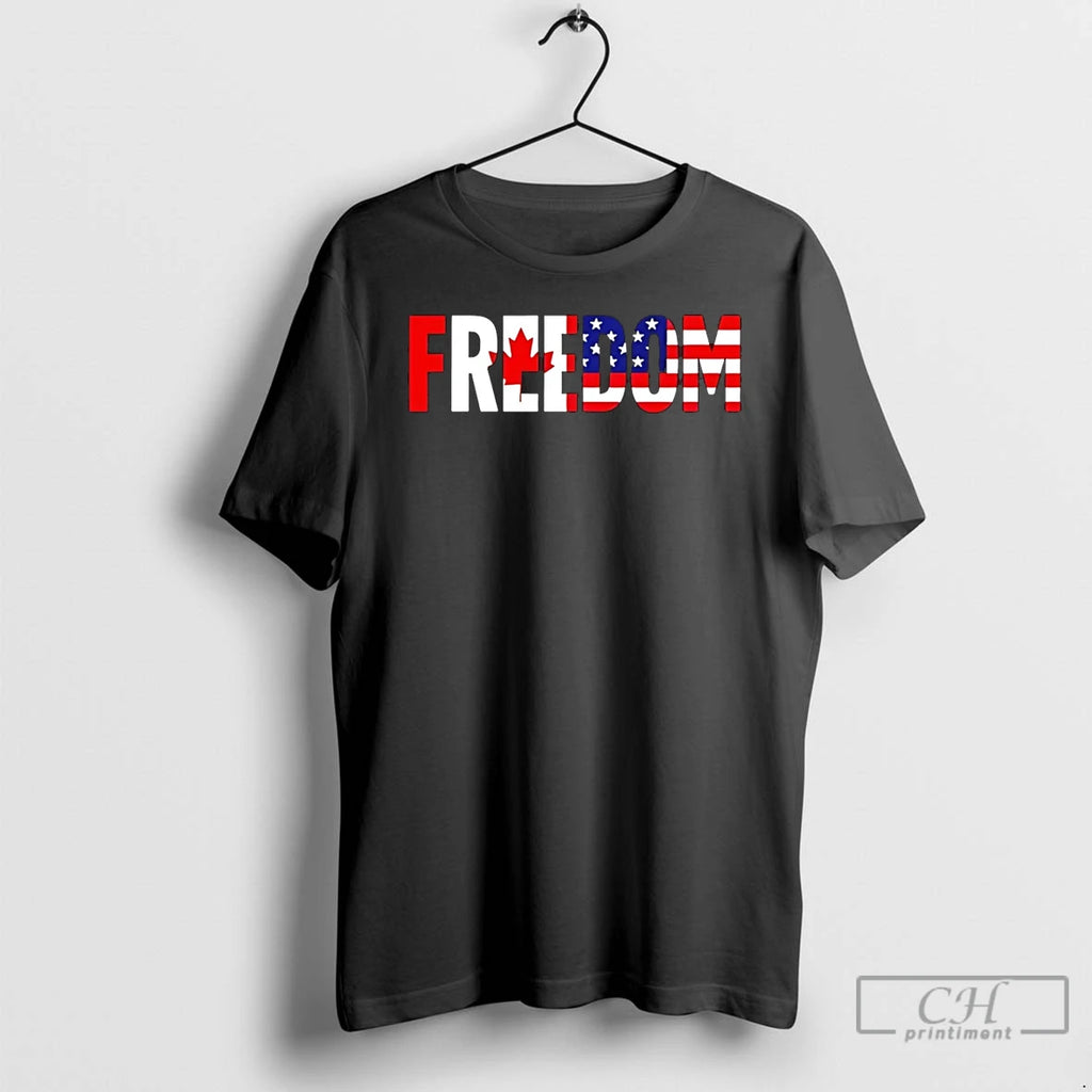 Premium Freedom Canada And Usa United 2025 T Shirts
