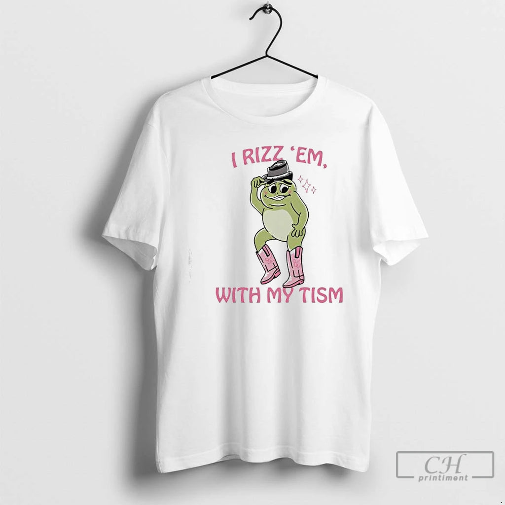 Premium Frog Cute I Rizz Em With My Tism T Shirts