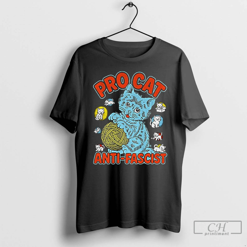 Premium Funny Cat Meme Pro Cat Anti Fascist T Shirts