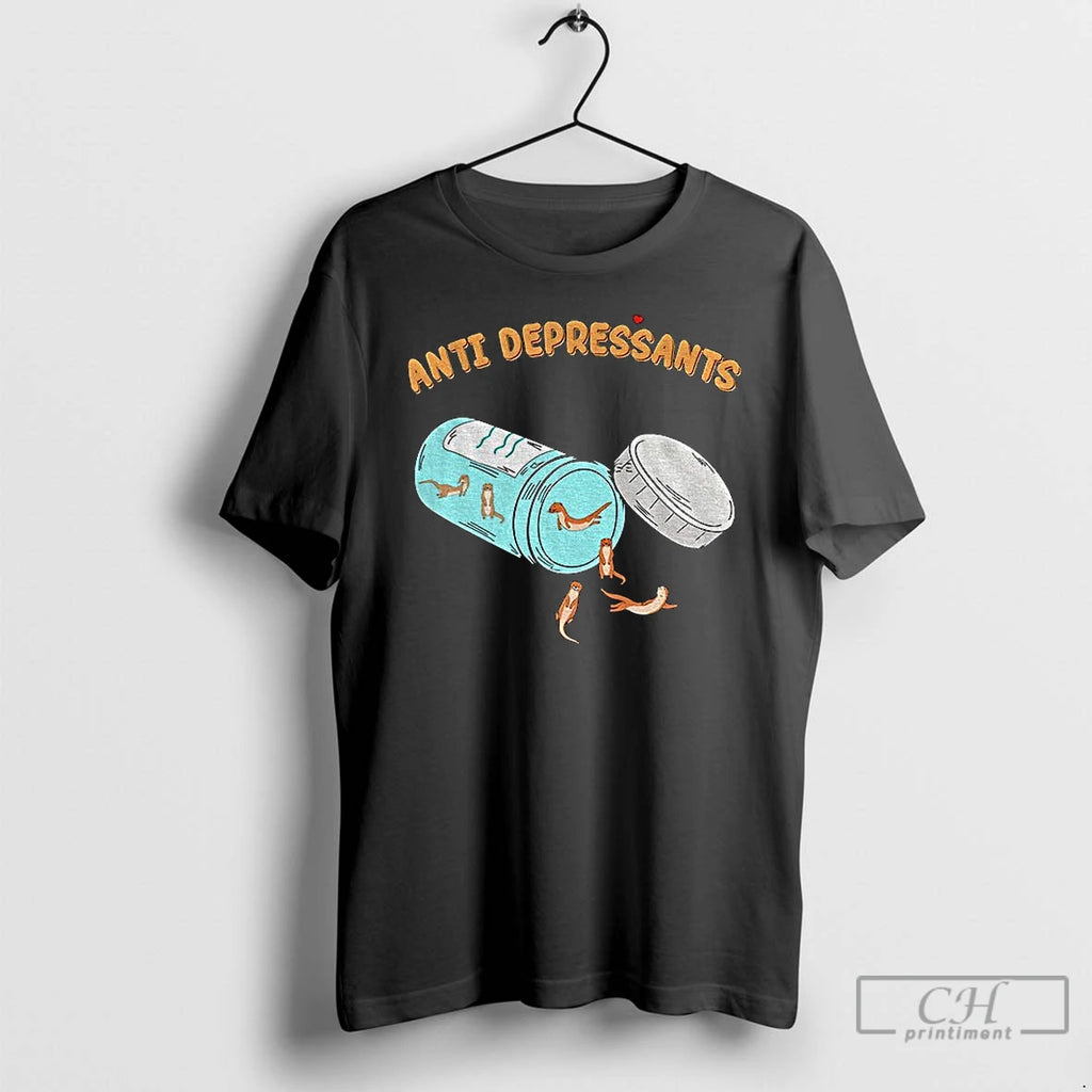 Premium Funny Otter Anti Depressants T Shirts