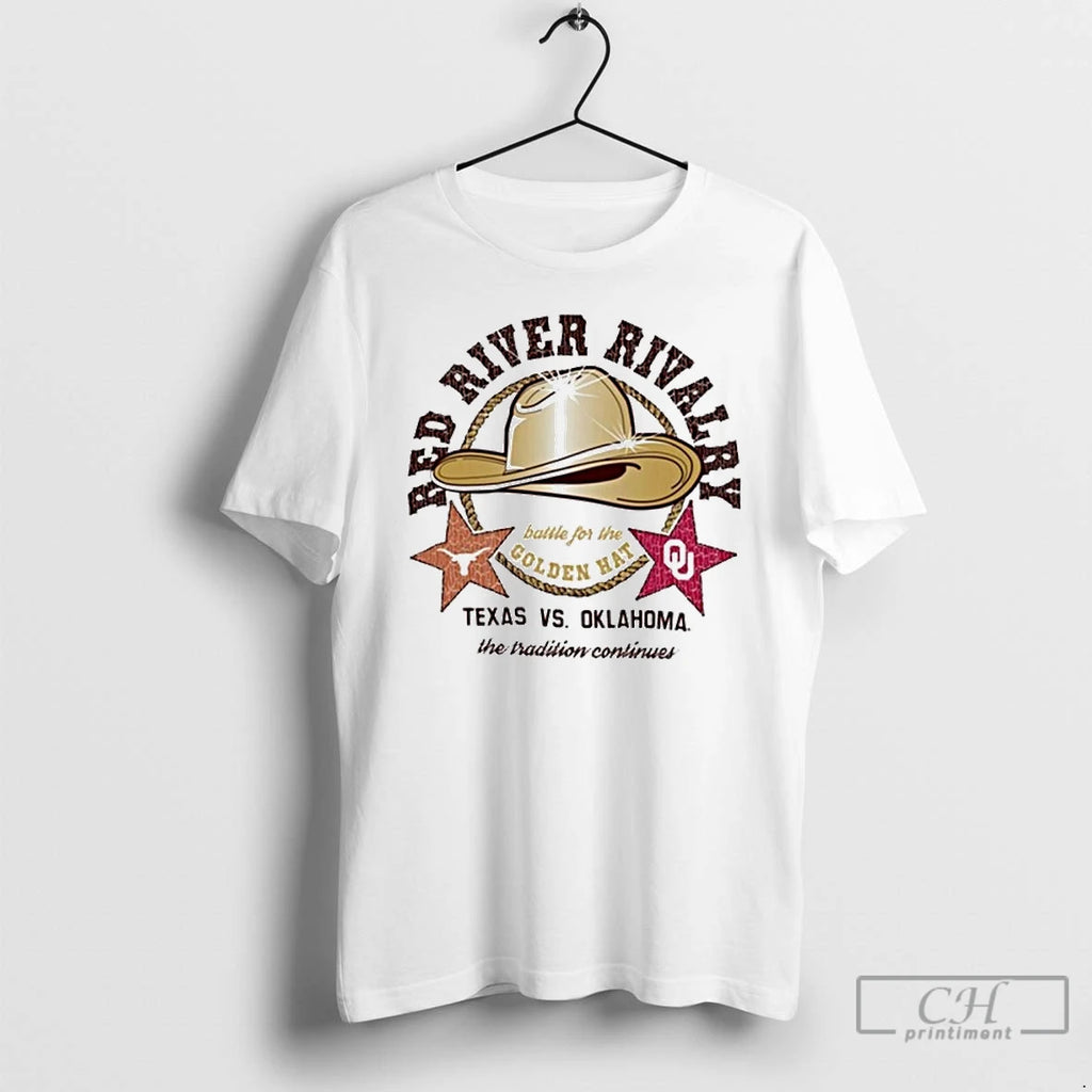 Premium Gameday Battle For The Golden Hat 2025 Texas Vs Oklahoma T Shirts