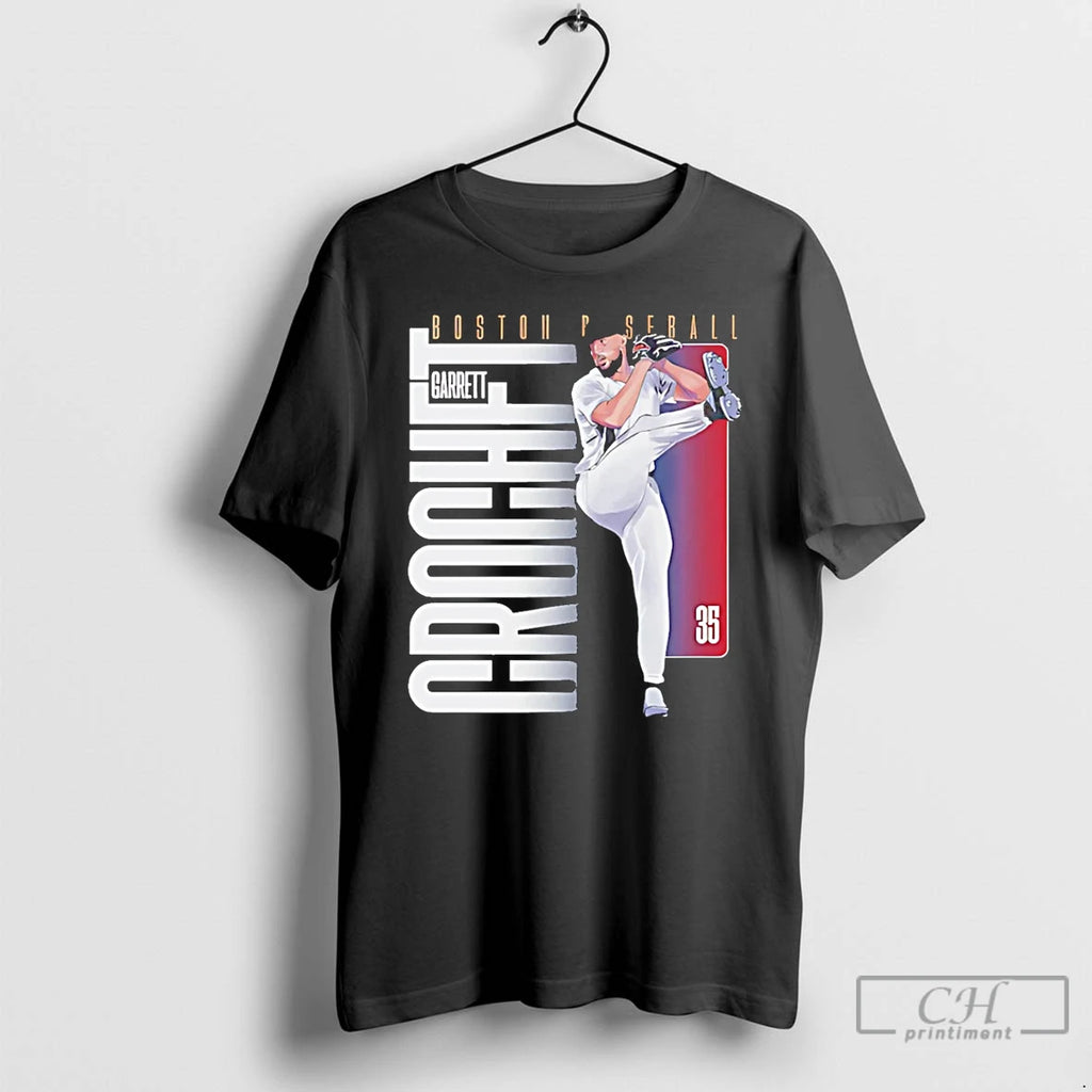 Premium Garrett Crochet Boston Red Sox Vertical Name Graphic T Shirts