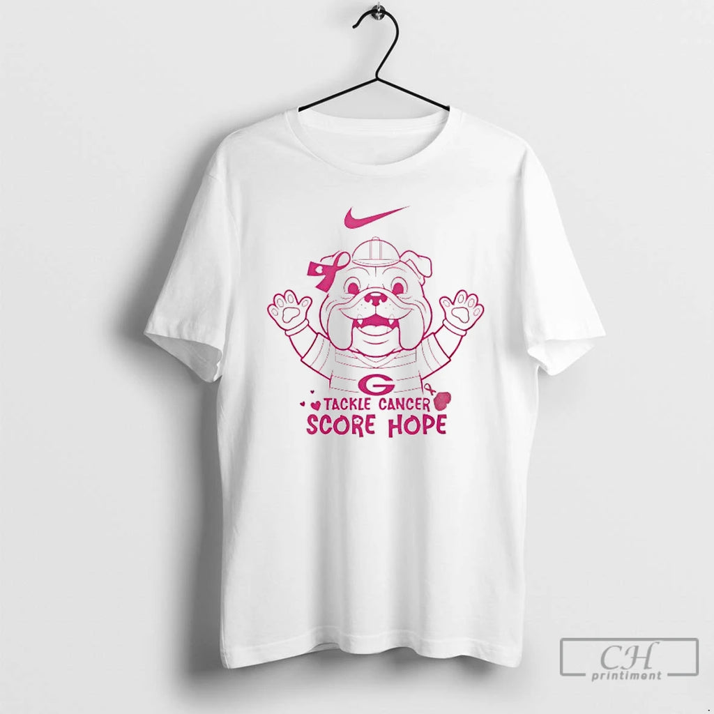 Premium Georgia Bulldogs Breast Cancer Awareness Month We Wear Pink In October Tackle Cancer Win