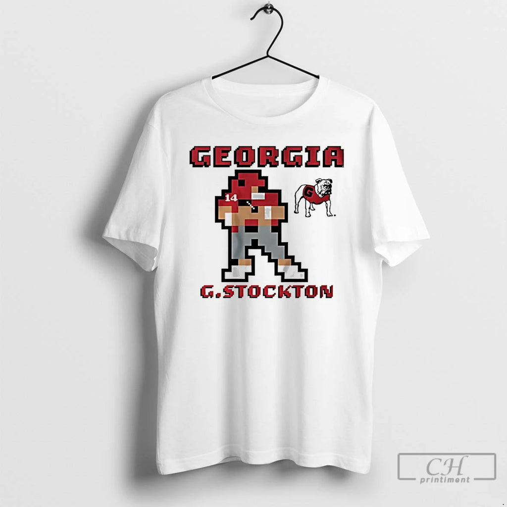Premium Georgia Bulldogs Football Gunner Stockton Retro Baller T Shirts