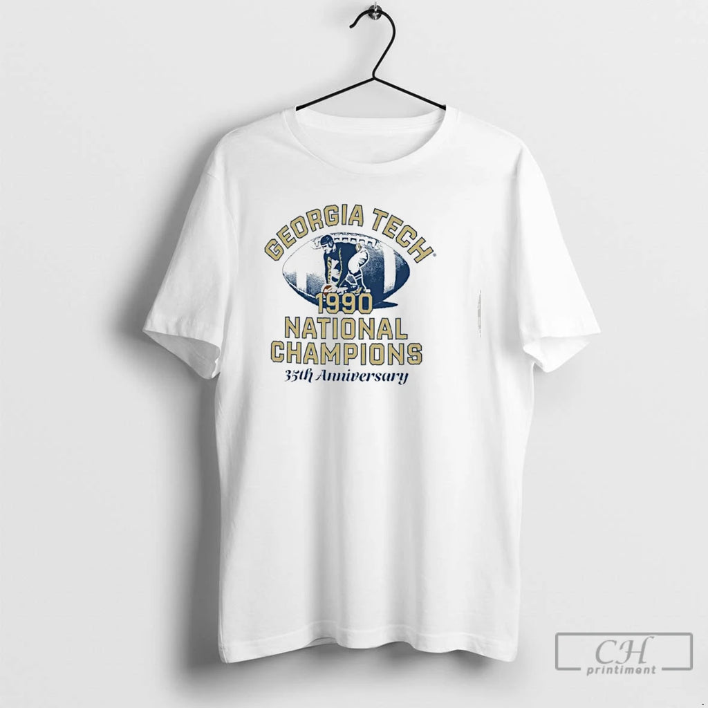 Premium Georgia Tech Yellow Jackets 1990 National Champs Anniversary Retro T Shirts