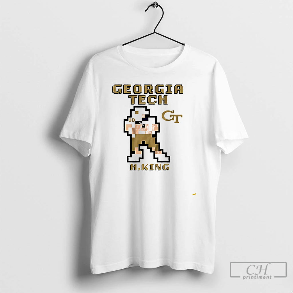 Premium Georgia Tech Yellow Jackets Football Haynes King Pixel T Shirts