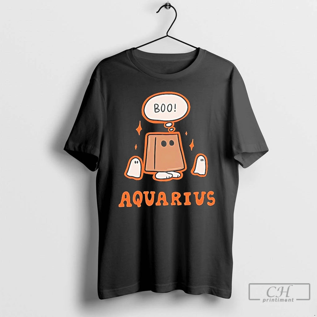 Premium Ghost Boo Aquarius T Shirts