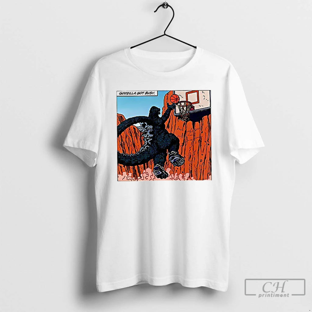 Premium Godzilla Got Busy Basketball Ceramic Ceramic And Classic Dad Cap T Shirts