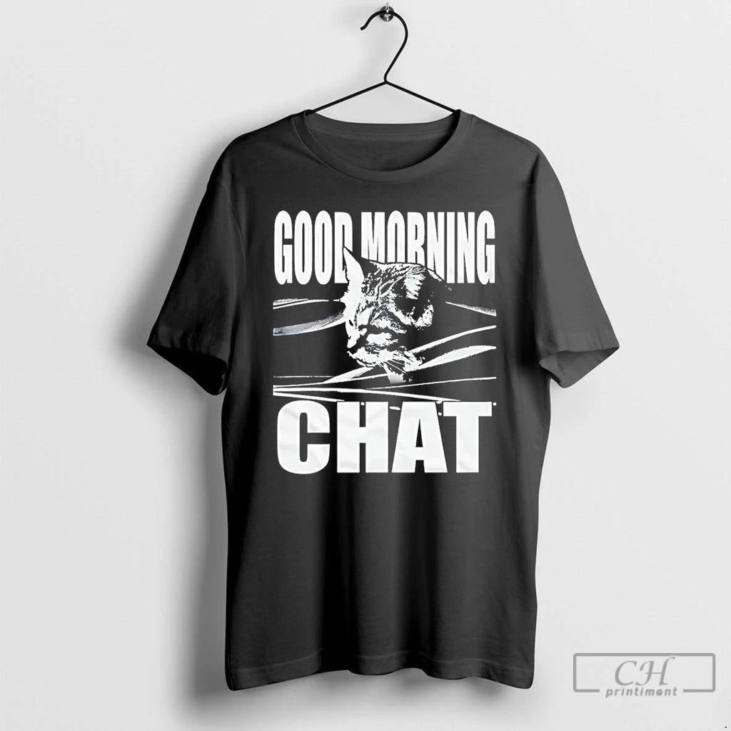 Premium Good Morning Chat Cat Vintage T Shirts