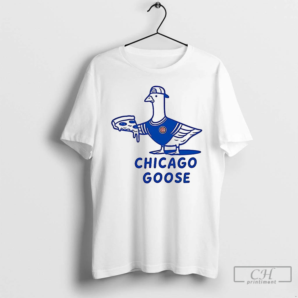 Premium Goose Chicago Cubs Football Pizza T Shirts