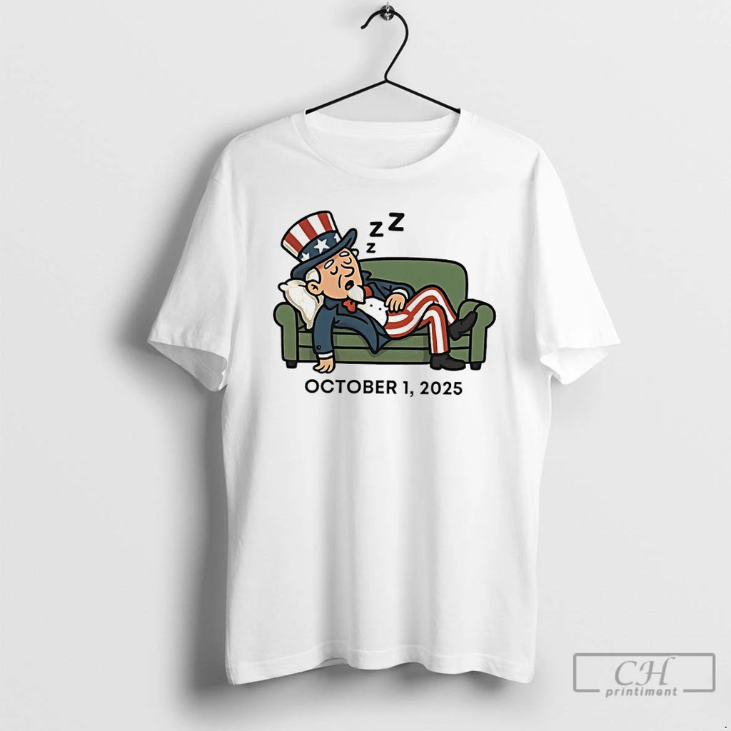 Premium Government Shutdown October 1 2025 Uncle Sam T Shirts