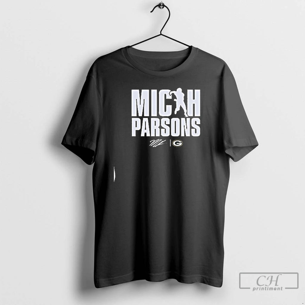 Premium Green Bay Packers Micah Parsons Portrait Signature T Shirts