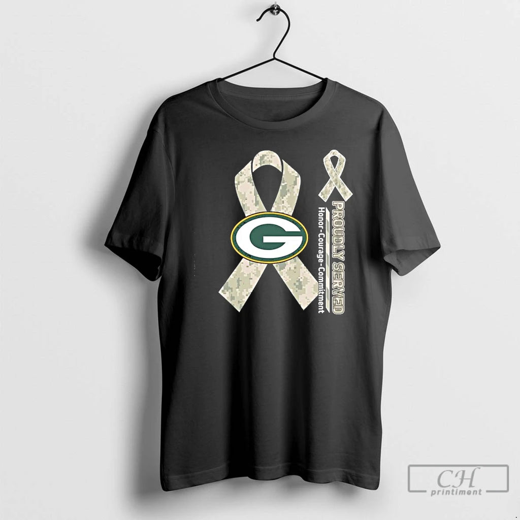 Premium Green Bay Packers Proudly Served Honor Courage Commitment T Shirts