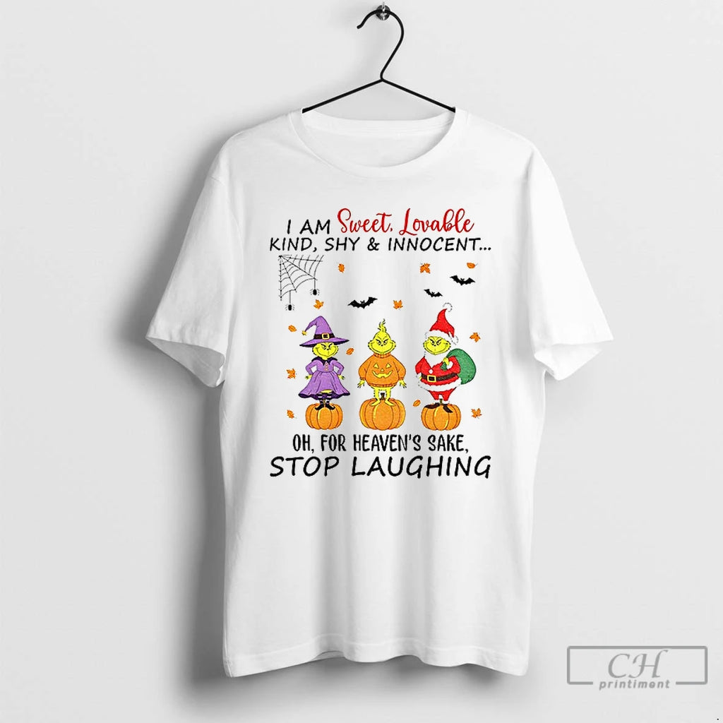 Premium Grinch Santa Hat I Am Sweet Lovable Kind Shy And Innocent Oh For Heavens