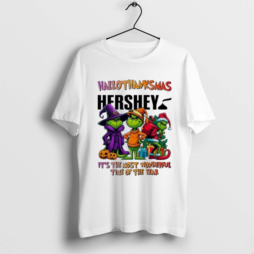 Premium Grinch X Hershey Hallothanksmas Its The Most Wonderful Time Of The Year T Shirts