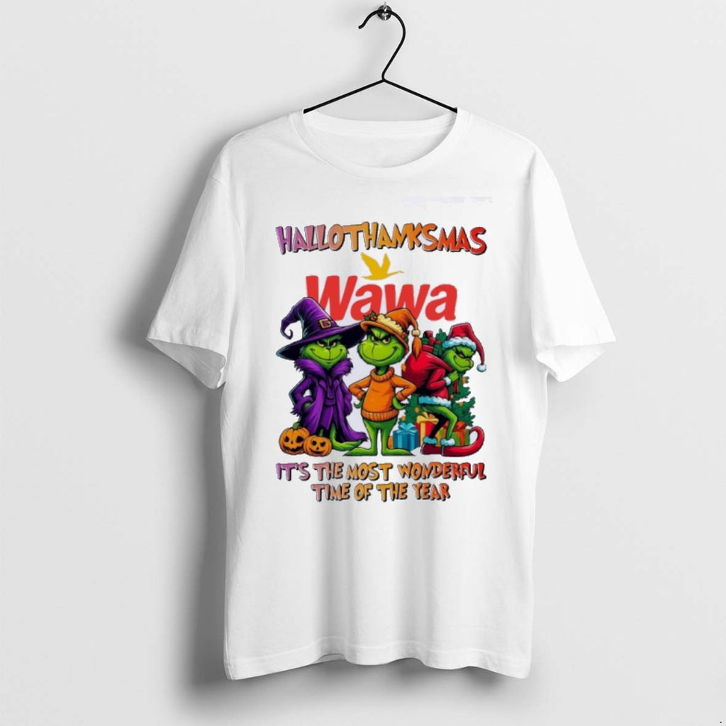 Premium Grinch X Wawa Hallothanksmas Its The Most Wonderful Time Of The Year T Shirts