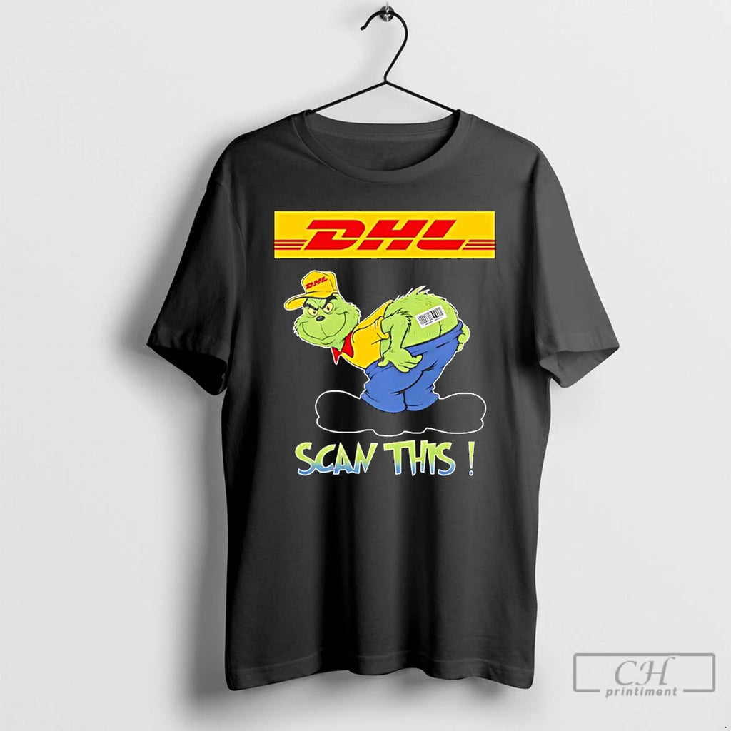 Premium Grinch Vs Dhl Logo Scan This T Shirts