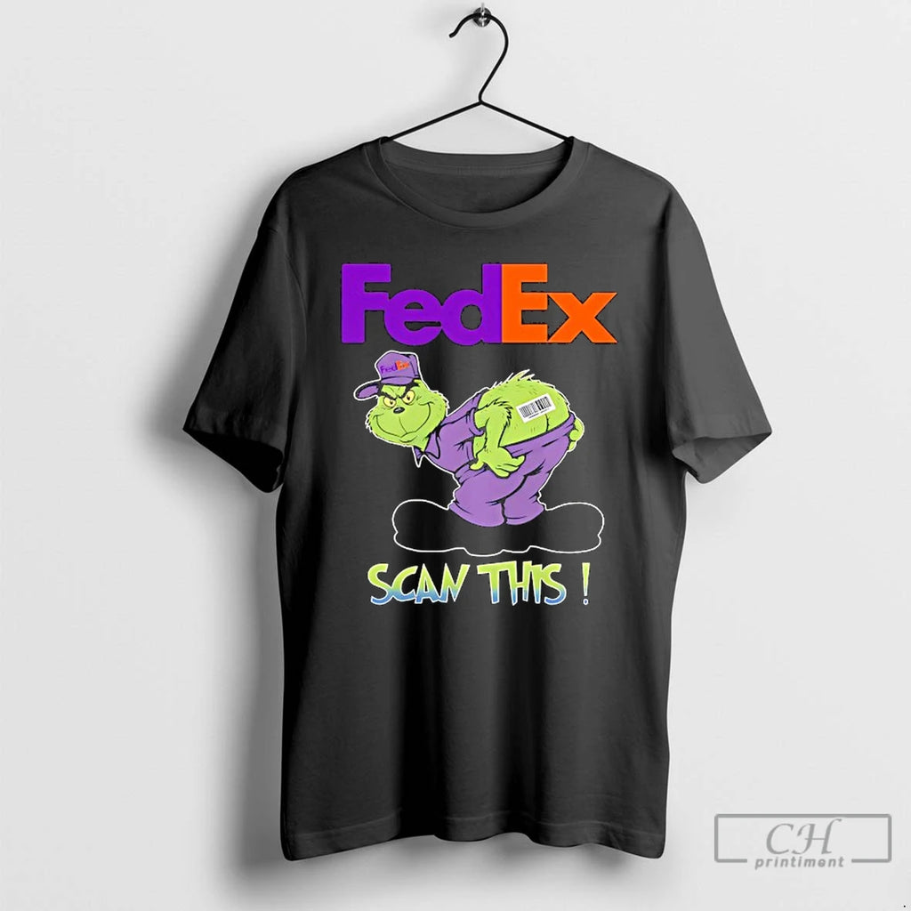 Premium Grinch Vs Fedex Logo Scan This T Shirts