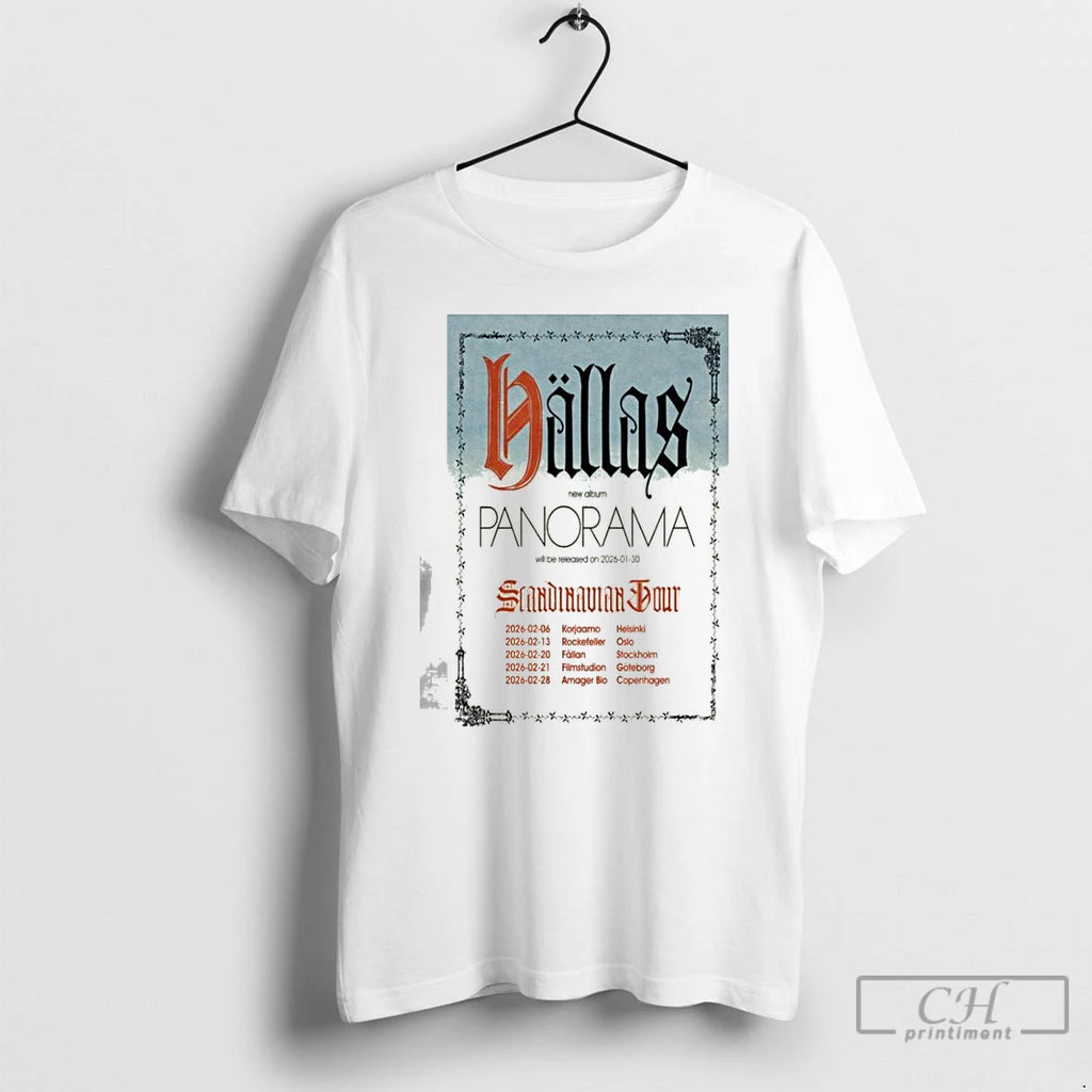Premium Hallas New Album Panorama Scandinavian Tour 2026 T Shirts