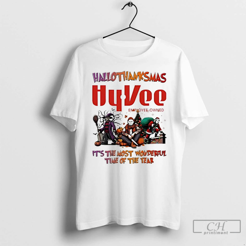 Premium Hallothanksmas Characters Vs Hy Vee Employee Owned Logo Its The Most Wonderful Time Of
