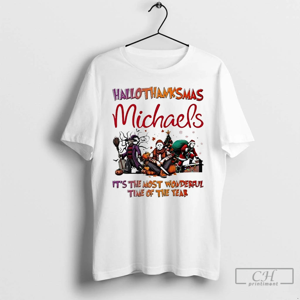 Premium Hallothanksmas Characters Vs Michaels Logo Its The Most Wonderful Time Of The Year