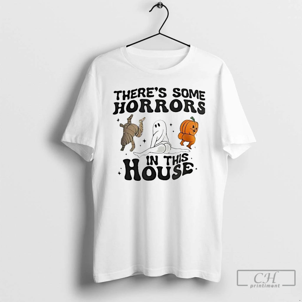 Premium Halloween Funny Characters Theres Some Horrors In This House T Shirts