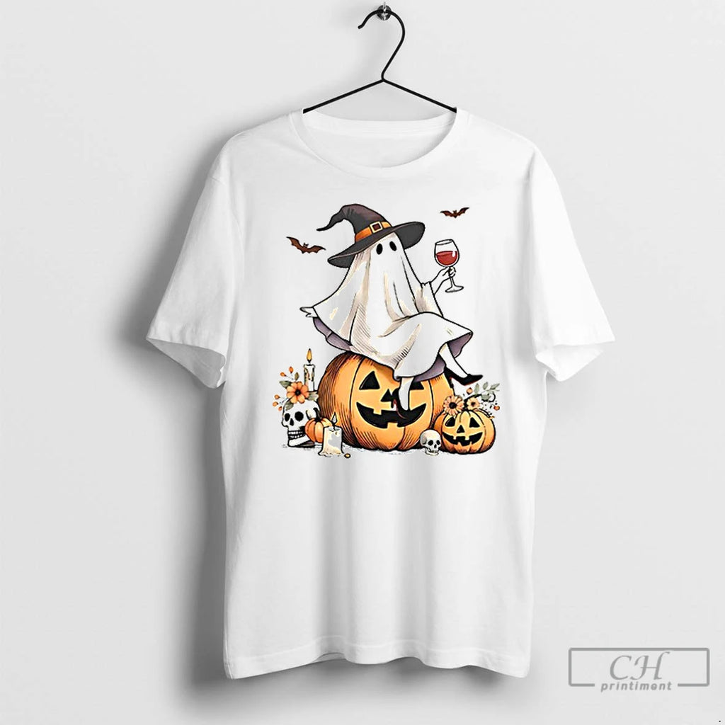 Premium Halloween Ghost Wine Ceramic Ceramic And Classic Dad Cap
