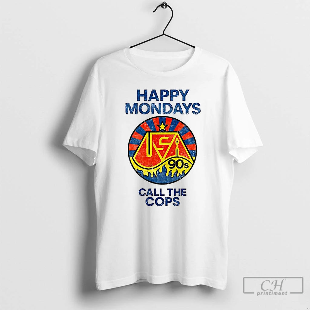 Premium Happy Mondays Call The Cops T Shirts