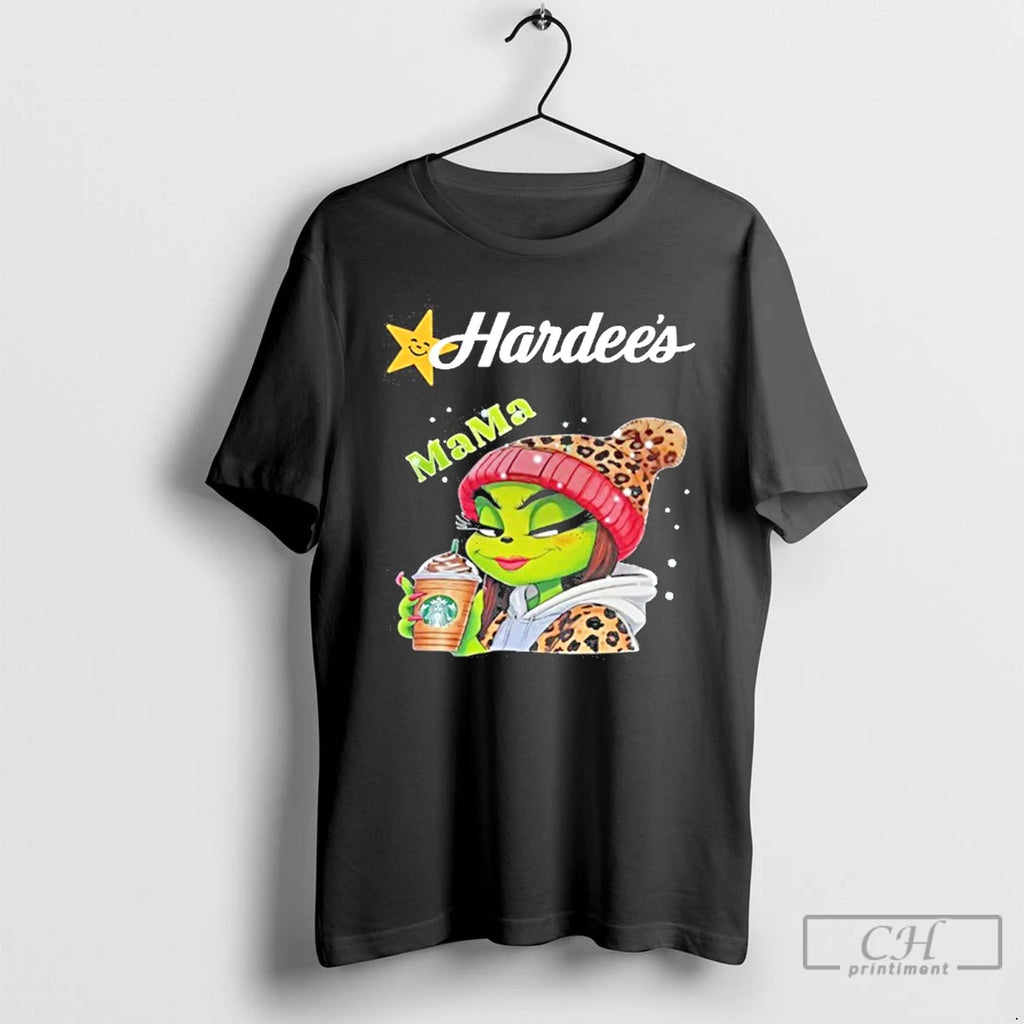 Premium Hardees Logo Mama Grinch Drink Coffee T Shirts