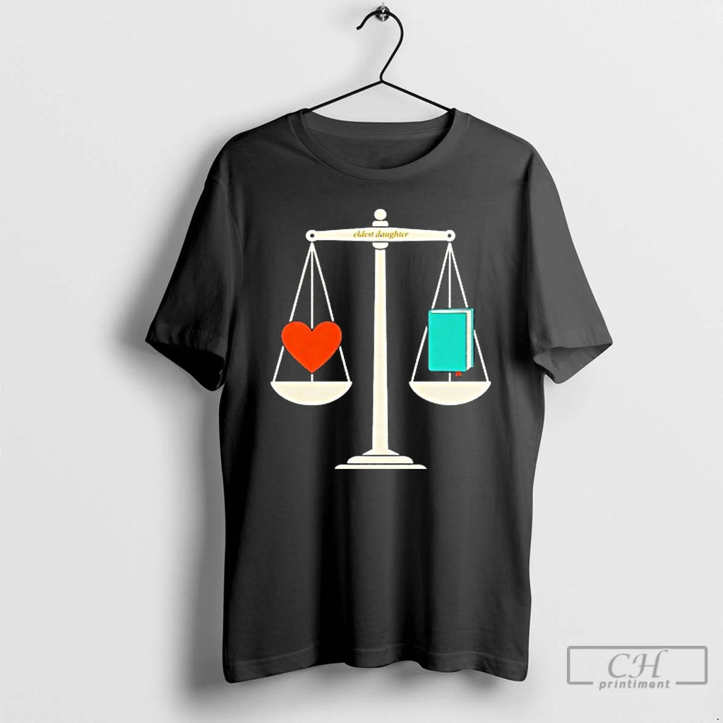 Premium Heart And Book Eldest Daughter T Shirts