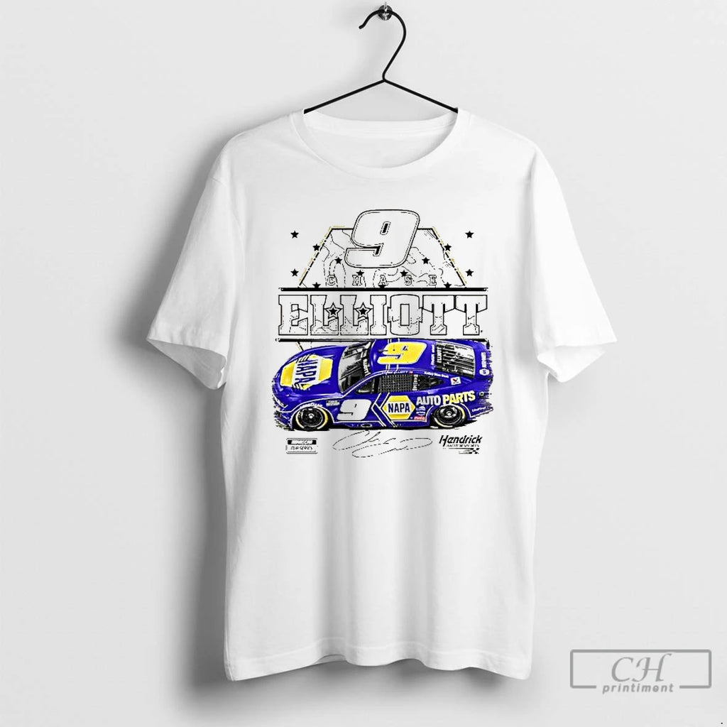 Premium Hendrick Motorsports Team Collection Tan Chase Elliott Napa Car T Shirts