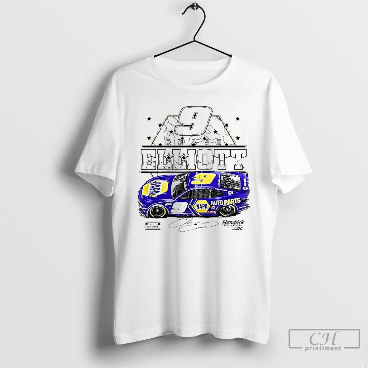 Premium Hendrick Motorsports Team Collection Tan Chase Elliott Napa Car T Shirts