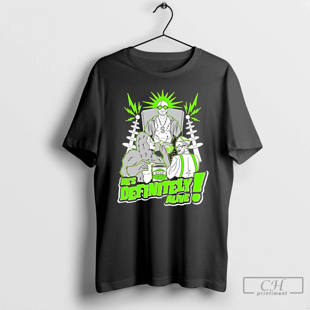 Premium Hes Definitely Alive Gorilla Two Men Exile Graphic T Shirts