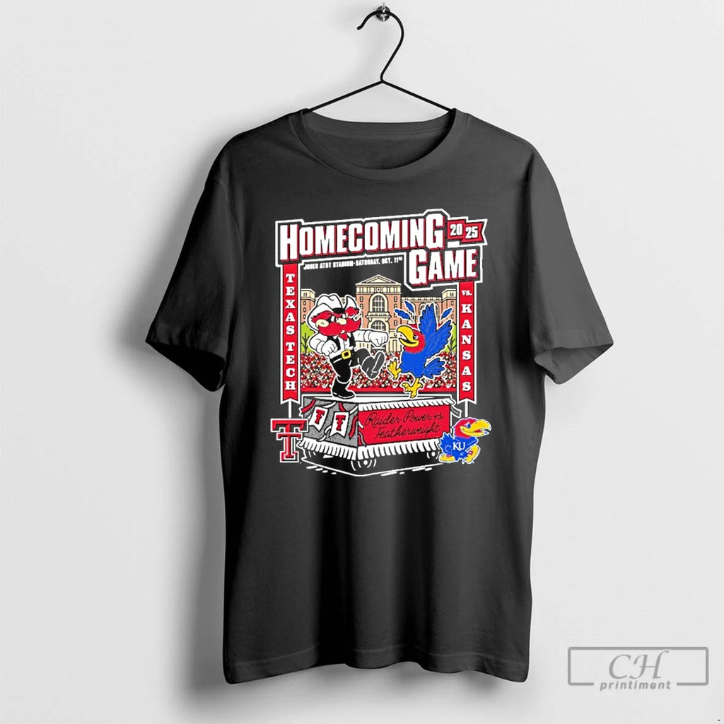 Premium Homecoming Game 2025 Texas Tech Football Vs Kansas Jayhawks T Shirts